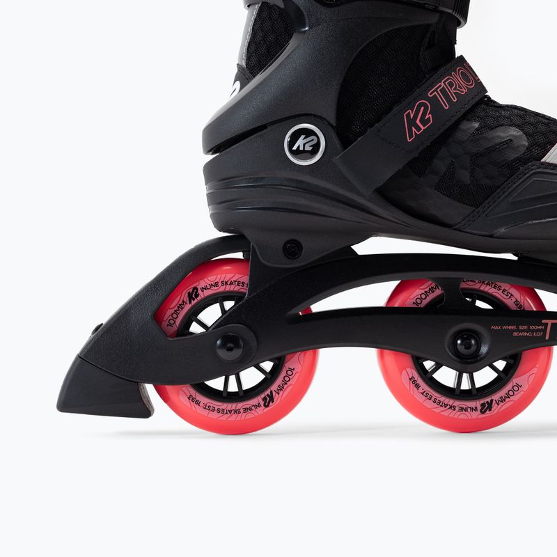 Rolki damskie K2 Trio LT 100 black/pink 7