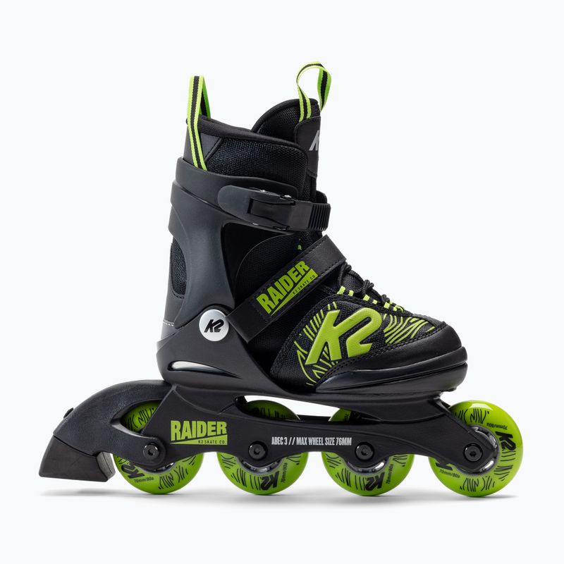 Rolki dziecięce K2 Raider black/green 2
