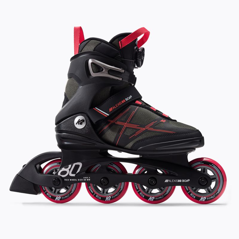 Rolki damskie K2 Alexis 80 Boa grey/pink 2