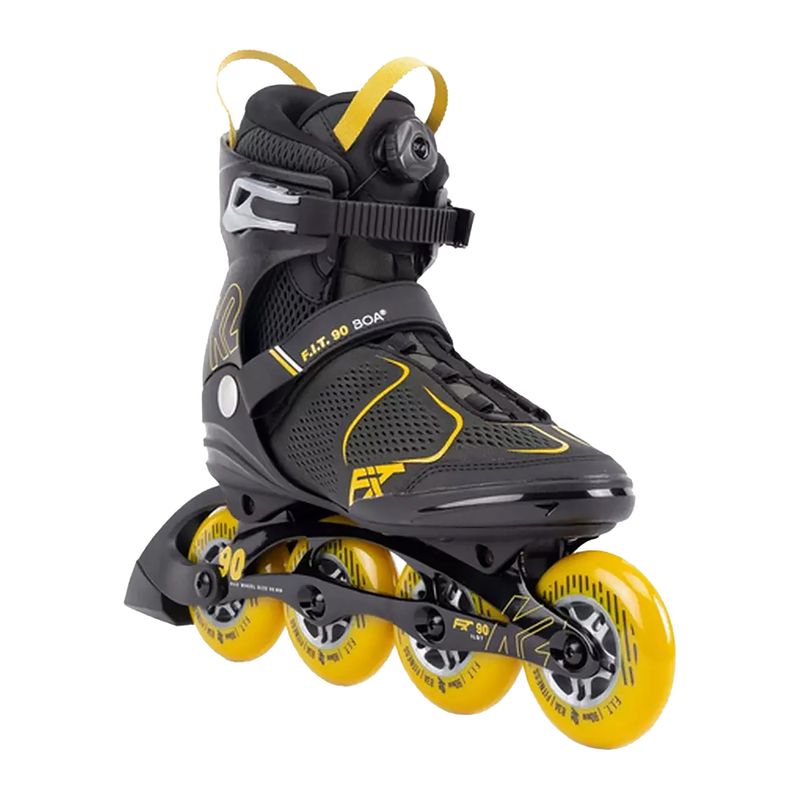 Rolki męskie K2 F.I.T. 90 Boa black/yellow 8