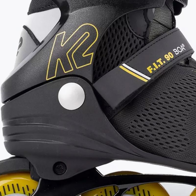 Rolki męskie K2 F.I.T. 90 Boa black/yellow 10