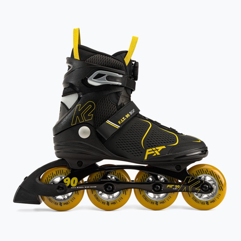 Rolki męskie K2 F.I.T. 90 Boa black/yellow 2