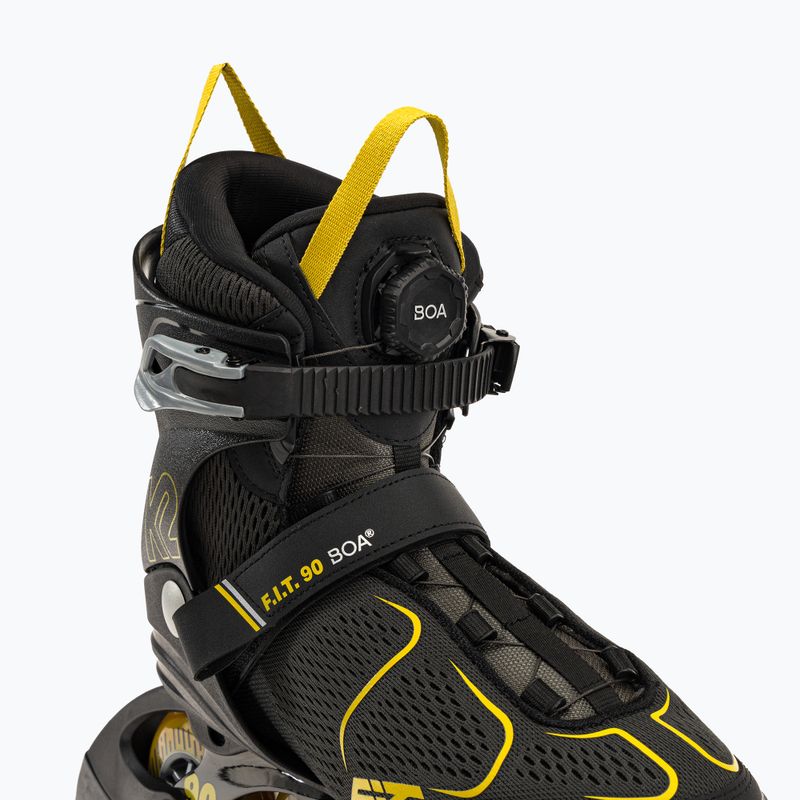 Rolki męskie K2 F.I.T. 90 Boa black/yellow 5