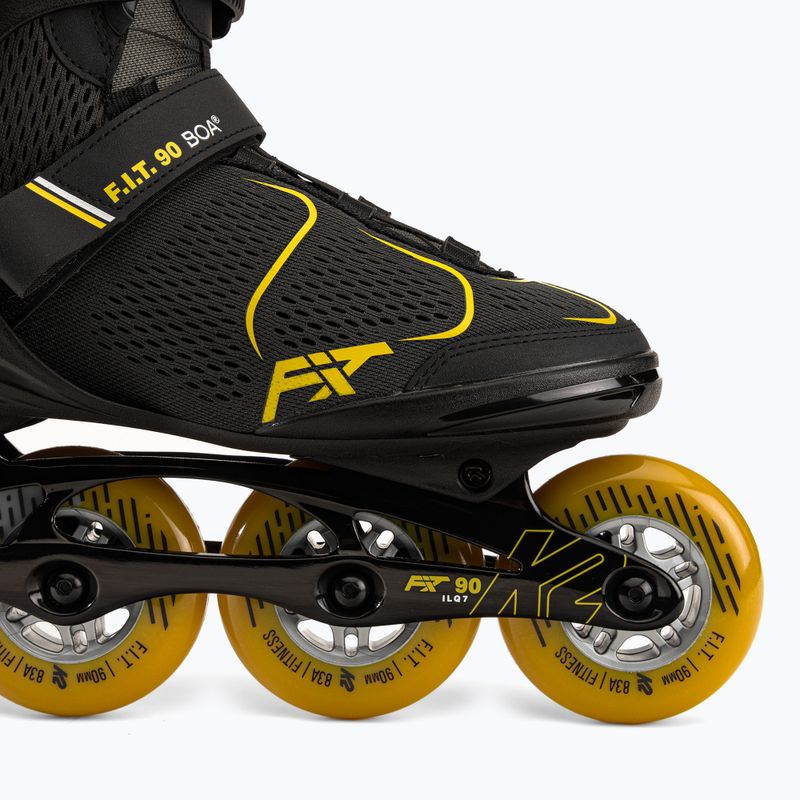 Rolki męskie K2 F.I.T. 90 Boa black/yellow 6