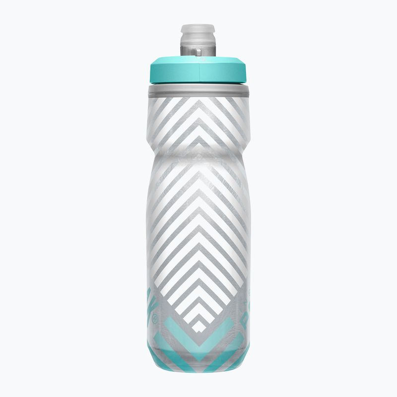 Bidon rowerowy CamelBak Podium Chill 620 ml grey/ teal stripe 2