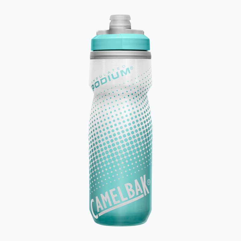 Bidon rowerowy CamelBak Podium Chill 620 ml grey/ teal stripe 3
