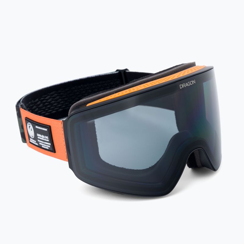 Gogle narciarskie DRAGON PXV bush camo/lumalens dark smoke/lumalens amber 38280-310