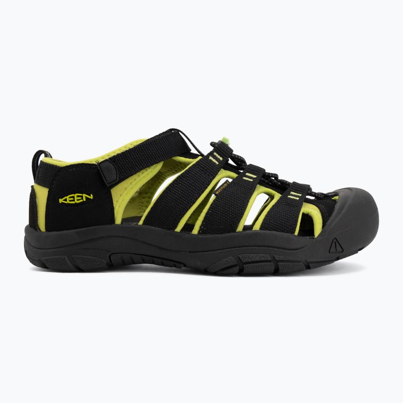 Sandały dziecięce KEEN Newport H2 black/lime green 2