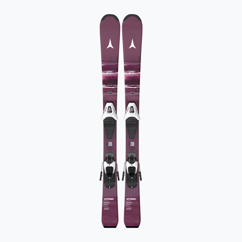 Narty zjazdowe dziecięce Atomic Maven Jr 100-120 + wiązania C5 GW red plum