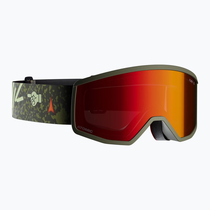 Gogle narciarskie dziecięce Atomic Four Jr Flash graphic/olive/red flash
