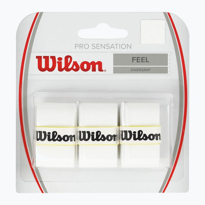 Owijki do rakiet tenisowych Wilson Pro Overgrip Sensation 3 szt. white