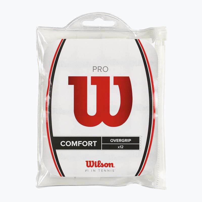 Owijki do rakiet tenisowych Wilson Pro Overgrip 12 szt. white