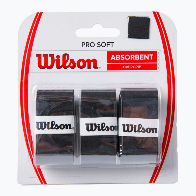 Owijki do rakiet tenisowych Wilson Pro Soft Overgrip 3 szt. black