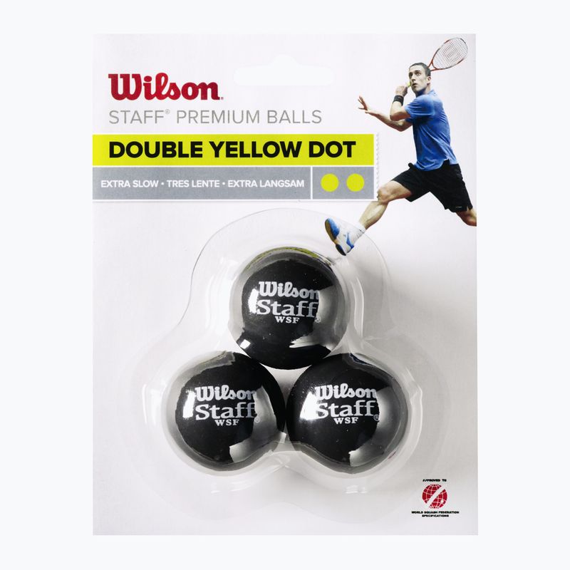 Piłki do squasha Wilson Staff Squash 3 Ball Double Yellow Dot 3 szt. 2