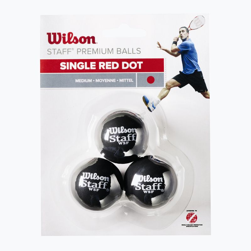 Piłki do squasha Wilson Staff Squash 3 Ball Red Dot 3 szt. 2