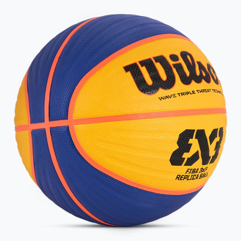 Piłka do koszykówki Wilson Fiba 3x3 Replica RBR blue/yellow rozmiar 6 2