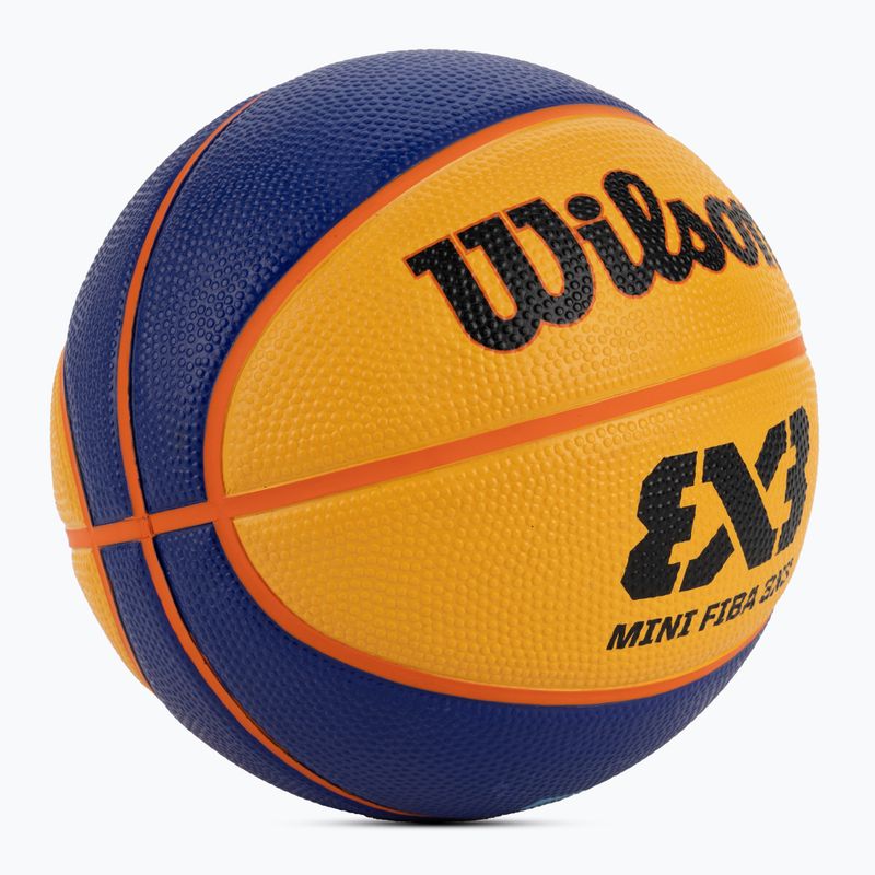 Piłka do koszykówki dziecięca Wilson Fiba 3X3 Mini Rubber yellow rozmiar 3 2