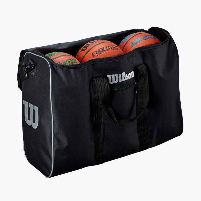 Torba na piłki koszykarskie Wilson Travel Basket 6 Ball black/silver 3
