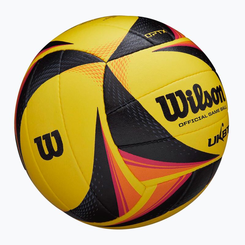 Piłka do siatkówki plażowej Wilson OPTX AVP VB OFFICIAL GB yellow rozmiar 5 3