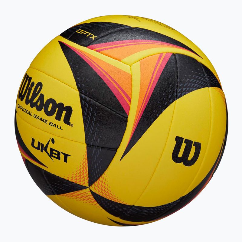 Piłka do siatkówki plażowej Wilson OPTX AVP VB OFFICIAL GB yellow rozmiar 5 4