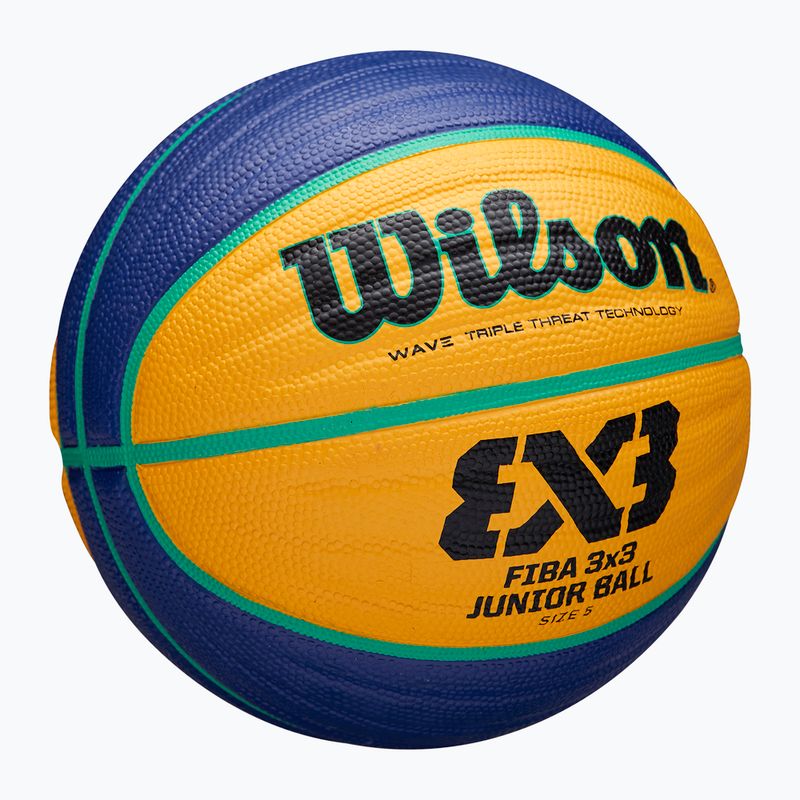 Piłka do koszykówki dziecięca Wilson Fiba 3x3 Junior blue/yellow rozmiar 5 2