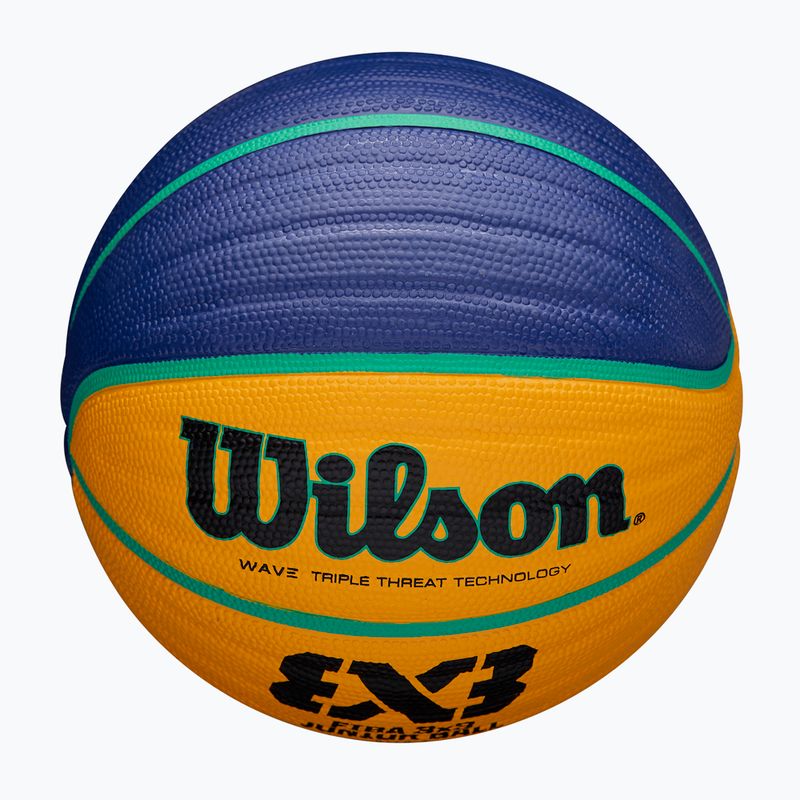 Piłka do koszykówki dziecięca Wilson Fiba 3x3 Junior blue/yellow rozmiar 5 4