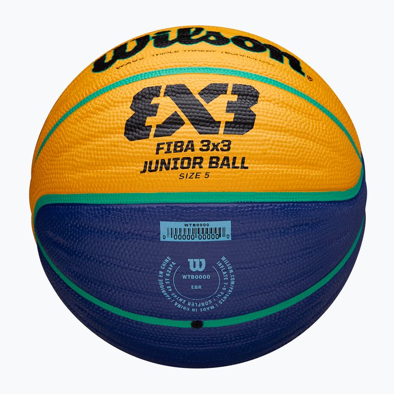 Piłka do koszykówki dziecięca Wilson Fiba 3x3 Junior blue/yellow rozmiar 5 5