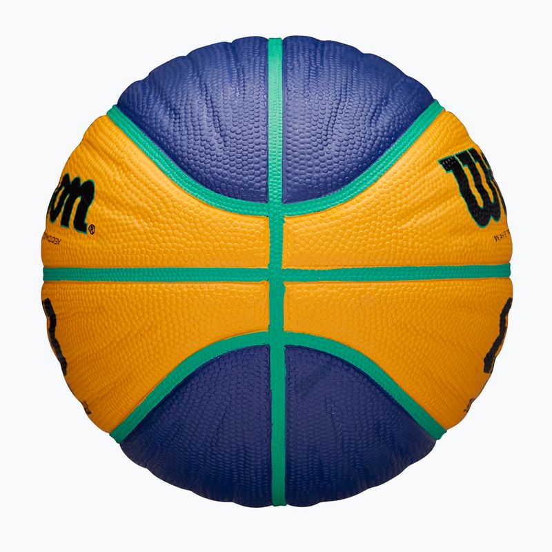 Piłka do koszykówki dziecięca Wilson Fiba 3x3 Junior blue/yellow rozmiar 5 6