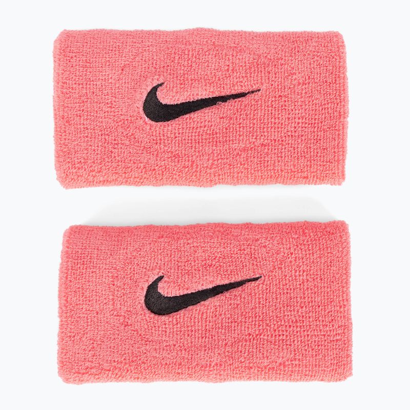 Frotki na nadgarstek Nike Swoosh Doublewide Wristbands 2 szt. pink gaze/oil grey 2