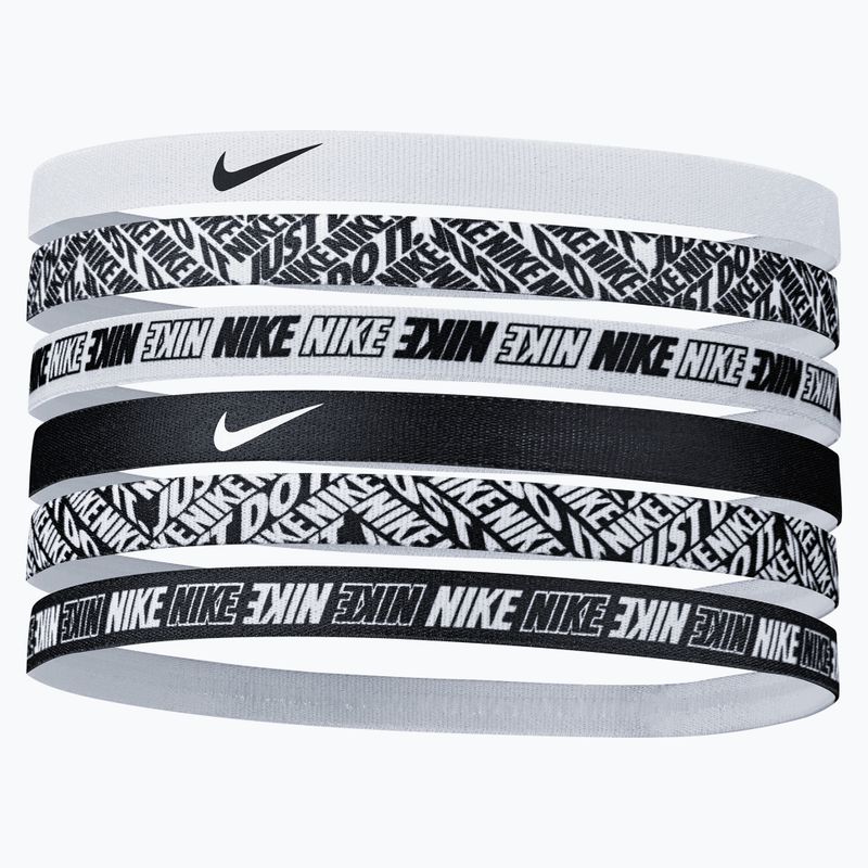 Opaski na głowę Nike Headbands Printed 6 szt. white