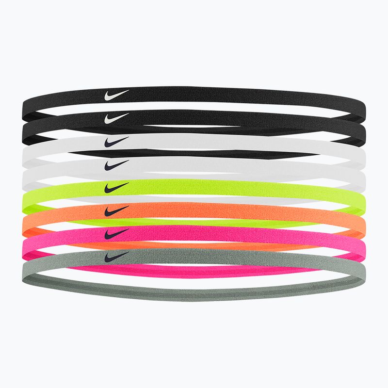 Opaski na głowę Nike Skinny Headbands 8 szt. black/black/white