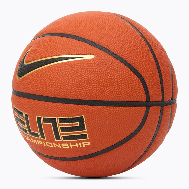Piłka do koszykówki Nike Elite Championship 8P 2.0 Deflated amber court/black/metallic gold/black rozmiar 6 2