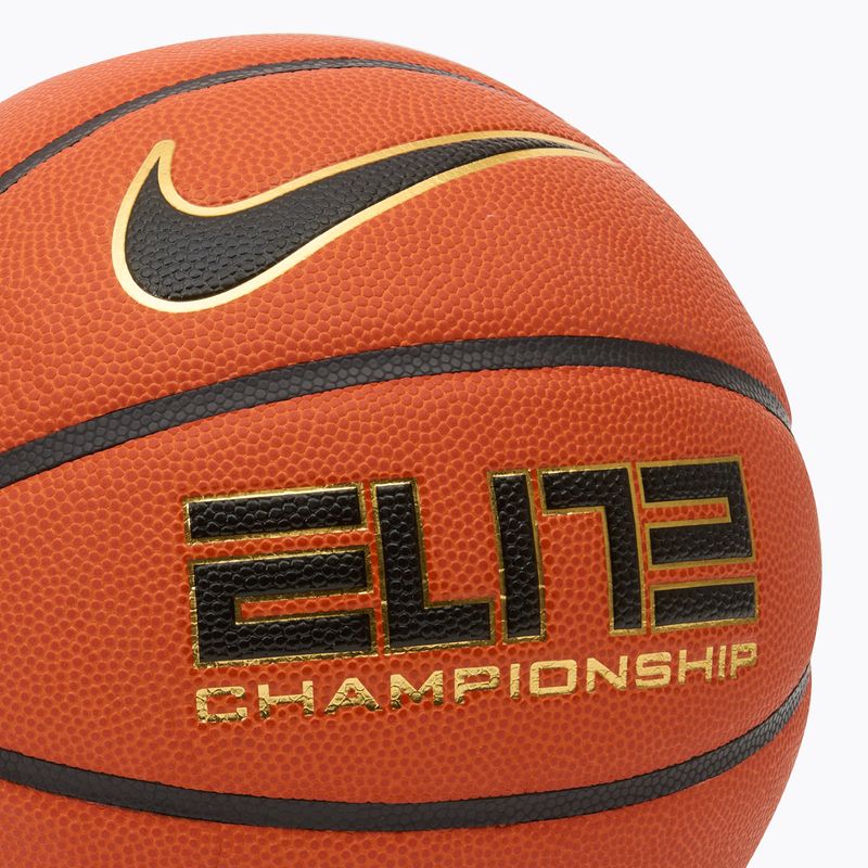 Piłka do koszykówki Nike Elite Championship 8P 2.0 Deflated amber court/black/metallic gold/black rozmiar 6 3
