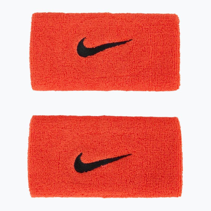 Frotki na nadgarstek Nike Swoosh Doublewide Wristbands 2 szt. bright crimson/cave purple