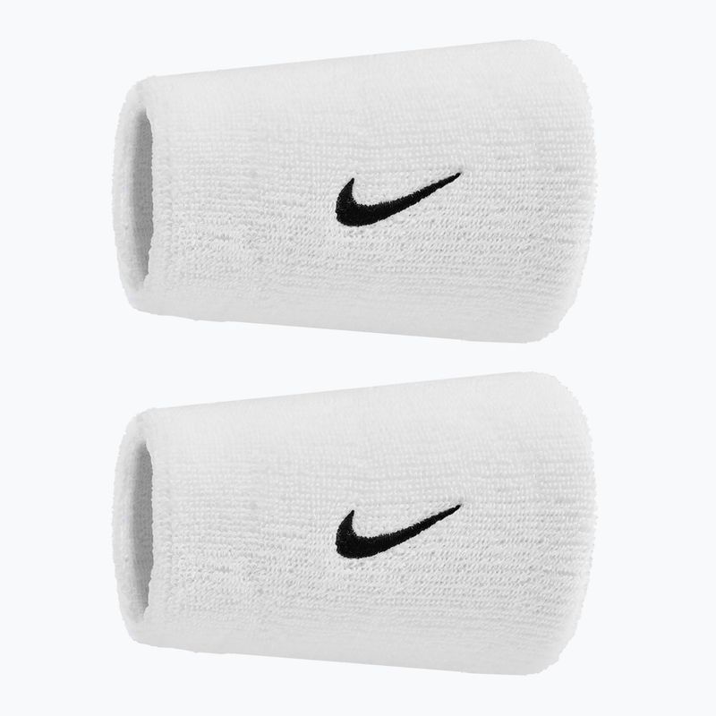 Frotki na nadgarstek Nike Swoosh Classic Doublewide Wristbands 2 szt white/black