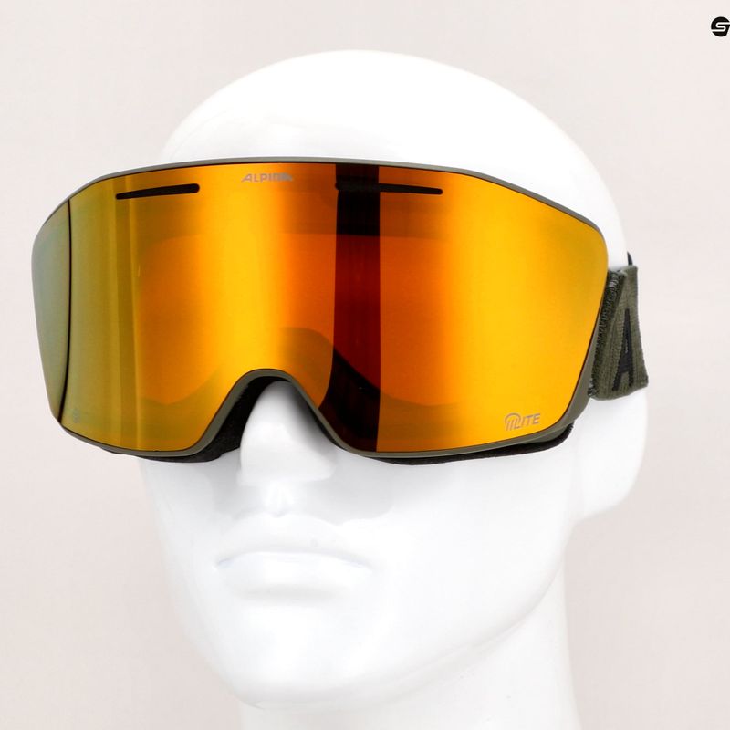 Gogle narciarskie Alpina Nendaz Q-Lite olive matt/gold 5