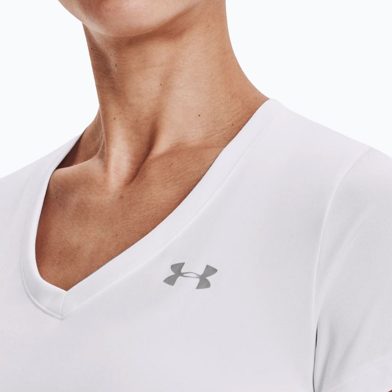 Koszulka treningowa damska Under Armour Tech SSV - Solid white/metallic silver 3