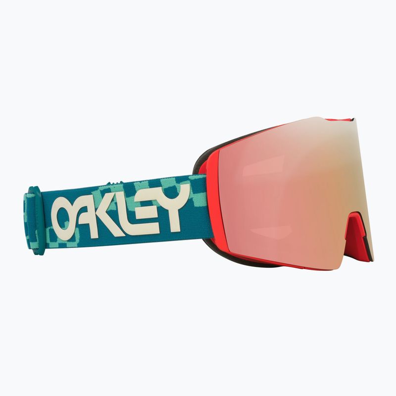 Gogle narciarskie Oakley Fall Line M pacific chex/prizm snow rose gold iridium 5
