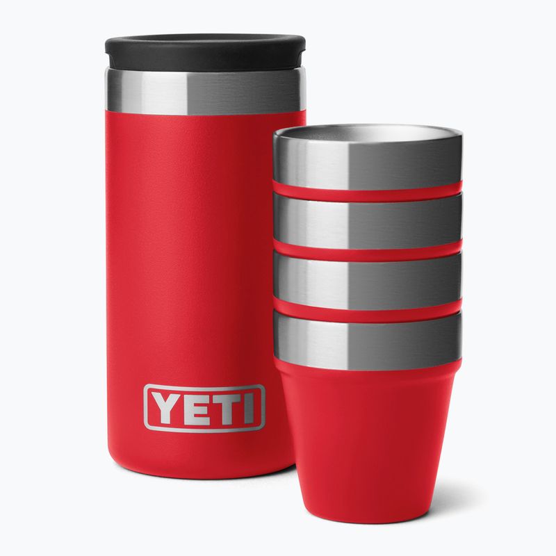 Kieliszki turystyczne YETI Shot 48 ml 4 szt. rescue red