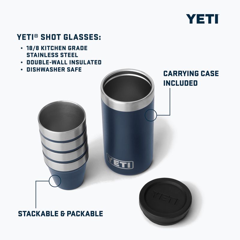 Kieliszki turystyczne YETI Shot 48 ml 4 szt. navy 10