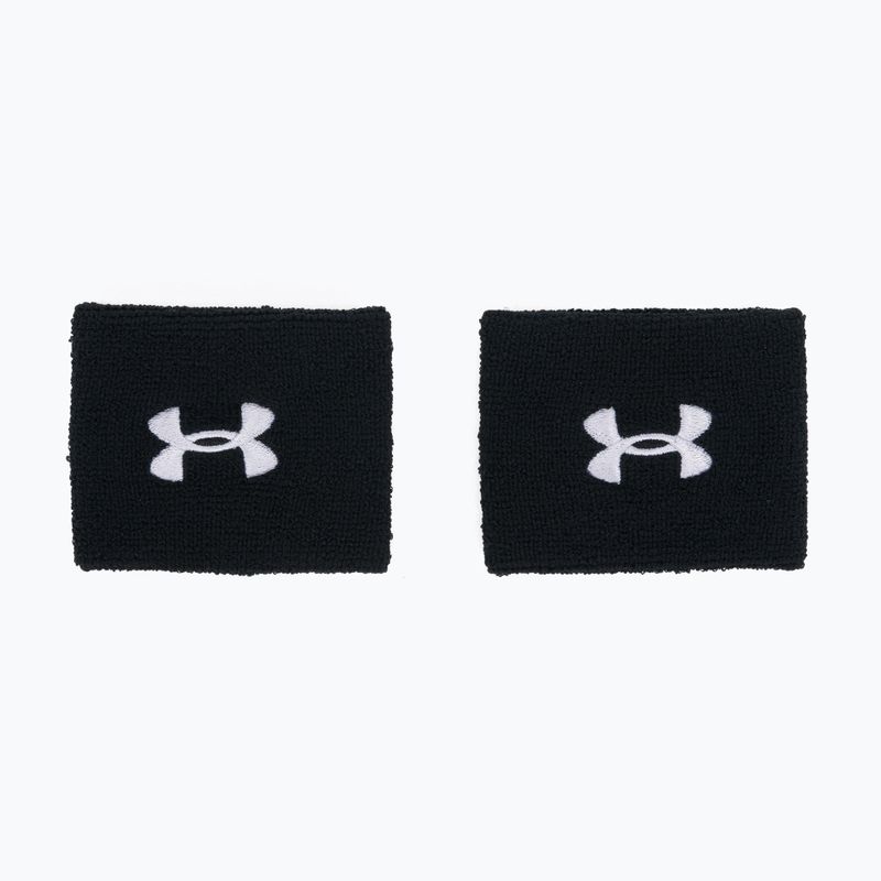 Frotki na nadgarstek męskie Under Armour Performance Wristbands 2 szt. black/white 2