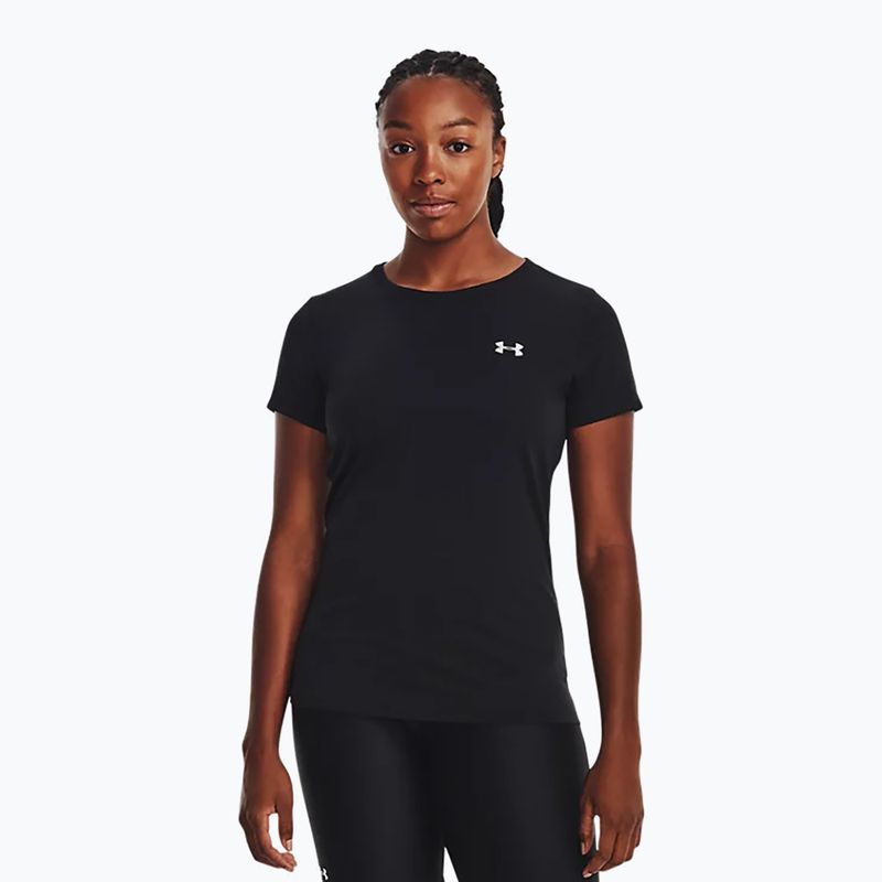 Koszulka treningowa damska Under Armour Tech SSC - Solid black/metallic silver 3