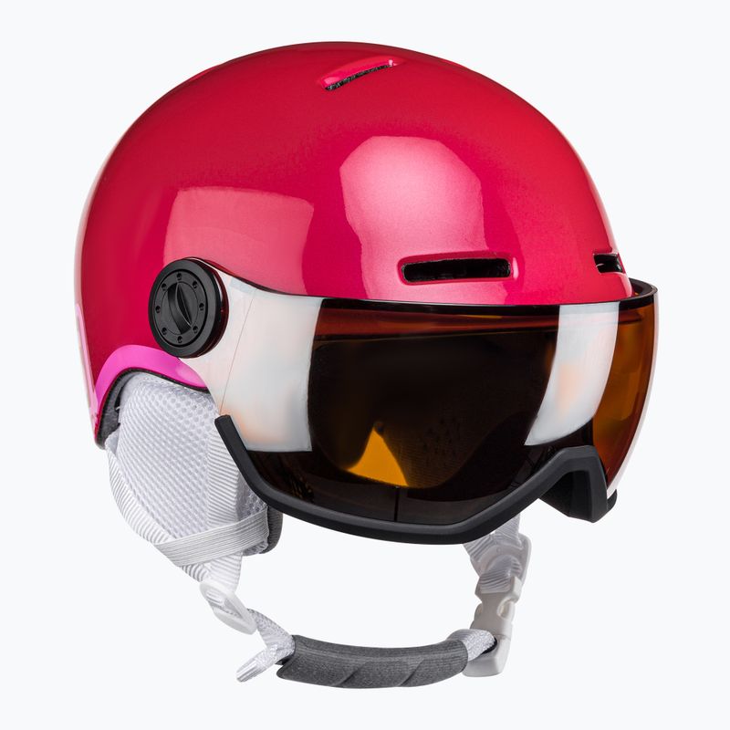 Kask narciarski dziecięcy Salomon Grom Visor Jr glossy pink/tonic orange
