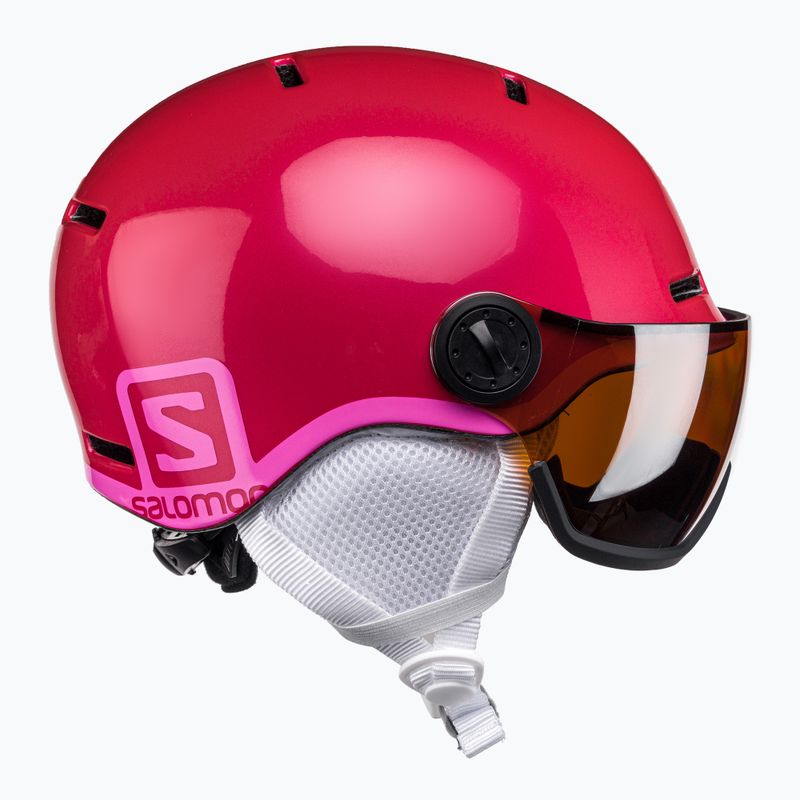 Kask narciarski dziecięcy Salomon Grom Visor Jr glossy pink/tonic orange 4