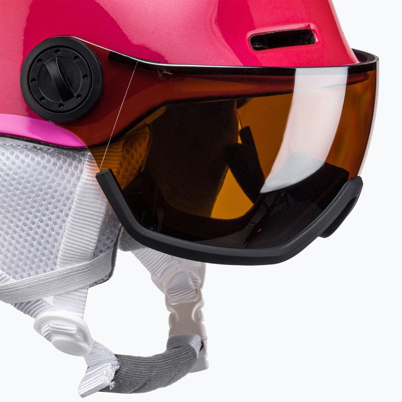 Kask narciarski dziecięcy Salomon Grom Visor Jr glossy pink/tonic orange 6