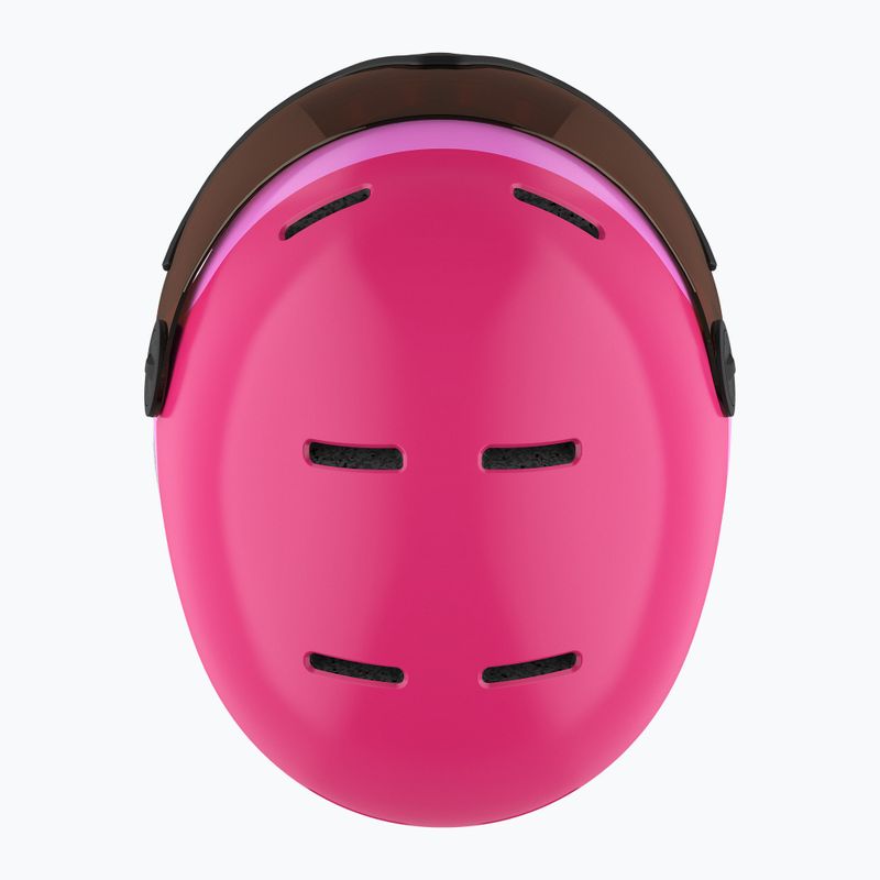 Kask narciarski dziecięcy Salomon Grom Visor Jr glossy pink/tonic orange 11