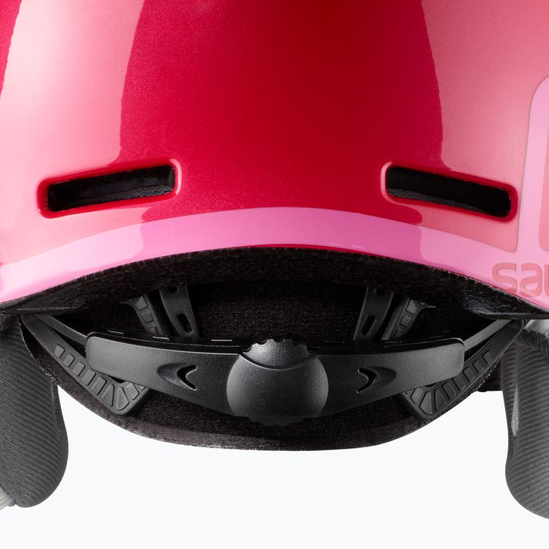Kask narciarski dziecięcy Salomon Grom Visor Jr glossy pink/tonic orange 12