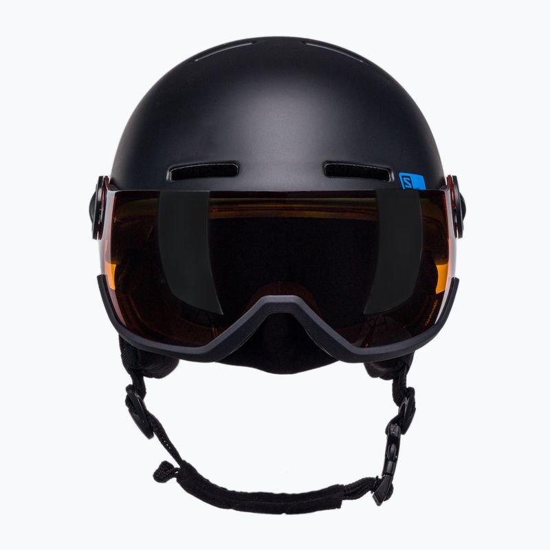 Kask narciarski dziecięcy Salomon Grom Visor Jr black/tonic orange 2