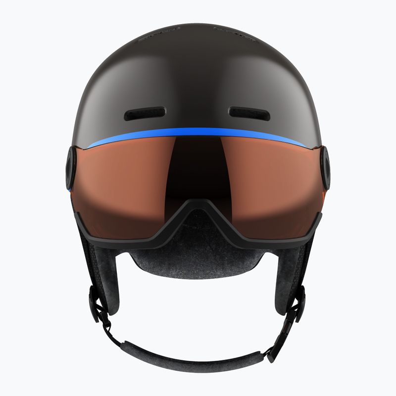 Kask narciarski dziecięcy Salomon Grom Visor Jr black/tonic orange 10