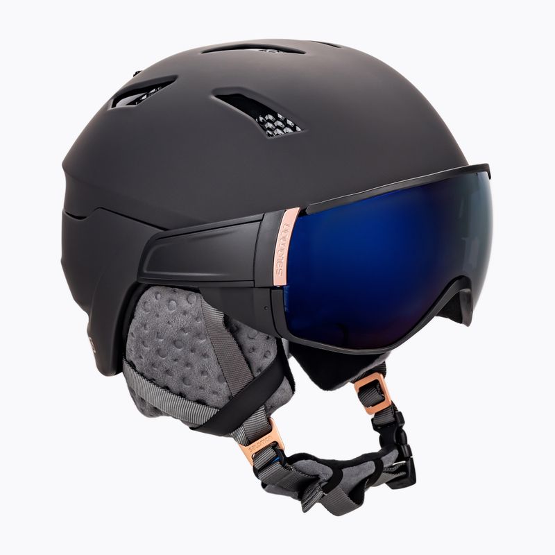 Kask narciarski Salomon Mirage black/rose gold solar 2